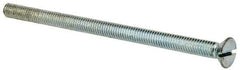 Value Collection - 5/16-18 UNC, 5-1/2" OAL Slotted Drive Machine Screw - Flat Head, Grade J82 Steel, Zinc-Plated Finish, Without Washer - USA Tool & Supply
