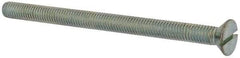 Value Collection - 3/8-16 UNC, 5-1/2" OAL Slotted Drive Machine Screw - Flat Head, Grade J82 Steel, Zinc-Plated Finish, Without Washer - USA Tool & Supply