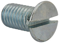 Value Collection - 1/2-13 UNC, 1" OAL Slotted Drive Machine Screw - Flat Head, Grade 2 Steel, Zinc-Plated Finish, Without Washer - USA Tool & Supply