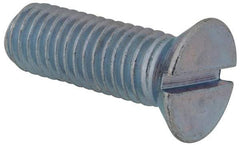 Value Collection - 1/2-13 UNC, 1-1/2" OAL Slotted Drive Machine Screw - Flat Head, Grade J82 Steel, Zinc-Plated Finish, Without Washer - USA Tool & Supply