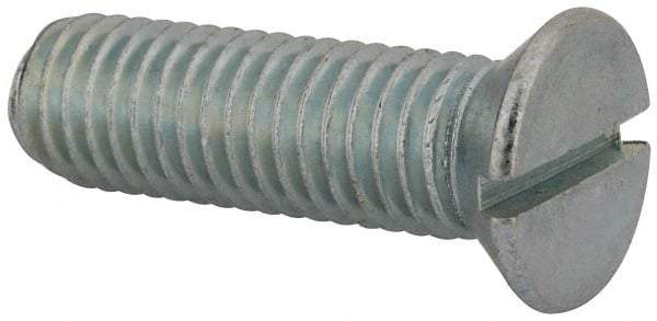 Value Collection - 1/2-13 UNC, 1-3/4" OAL Slotted Drive Machine Screw - Flat Head, Grade 2 Steel, Zinc-Plated Finish, Without Washer - USA Tool & Supply