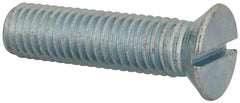 Value Collection - 1/2-13 UNC, 2" OAL Slotted Drive Machine Screw - Flat Head, Grade J82 Steel, Zinc-Plated Finish, Without Washer - USA Tool & Supply