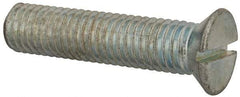 Value Collection - 1/2-13 UNC, 2-1/4" OAL Slotted Drive Machine Screw - Flat Head, Grade J82 Steel, Zinc-Plated Finish, Without Washer - USA Tool & Supply