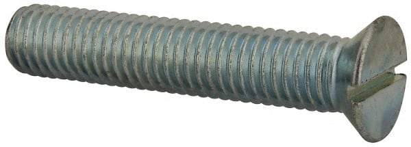 Value Collection - 1/2-13 UNC, 2-3/4" OAL Slotted Drive Machine Screw - Flat Head, Grade J82 Steel, Zinc-Plated Finish, Without Washer - USA Tool & Supply