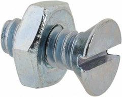 Value Collection - #10-24 UNC, 1/2" OAL Slotted Drive Machine Screw - Flat Head, Grade 2 Steel, Zinc-Plated Finish, Without Washer - USA Tool & Supply