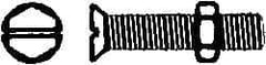 Value Collection - 3/8-16 UNC, 4" OAL Slotted Drive Machine Screw - Flat Head, Grade 2 Steel, Zinc-Plated Finish, Without Washer - USA Tool & Supply
