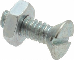 Value Collection - #10-24 UNC, 5/8" OAL Slotted Drive Machine Screw - Flat Head, Grade 2 Steel, Zinc-Plated Finish, Without Washer - USA Tool & Supply