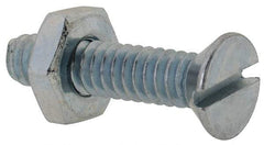 Value Collection - #10-24 UNC, 7/8" OAL Slotted Drive Machine Screw - Flat Head, Grade 2 Steel, Zinc-Plated Finish, Without Washer - USA Tool & Supply