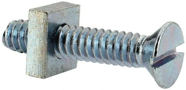 Value Collection - #10-24 UNC, 1" OAL Slotted Drive Machine Screw - Flat Head, Grade 2 Steel, Zinc-Plated Finish, Without Washer - USA Tool & Supply