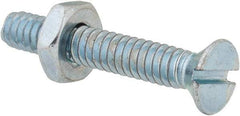 Value Collection - #10-24 UNC, 1-1/4" OAL Slotted Drive Machine Screw - Flat Head, Grade 2 Steel, Zinc-Plated Finish, Without Washer - USA Tool & Supply