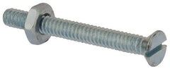 Value Collection - #10-24 UNC, 1-3/4" OAL Slotted Drive Machine Screw - Flat Head, Grade 2 Steel, Zinc-Plated Finish, Without Washer - USA Tool & Supply