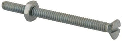 Value Collection - #10-24 UNC, 2-1/2" OAL Slotted Drive Machine Screw - Flat Head, Grade 2 Steel, Zinc-Plated Finish, Without Washer - USA Tool & Supply