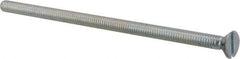 Value Collection - 1/4-20 UNC, 5-1/2" OAL Slotted Drive Machine Screw - Flat Head, Grade 2 Steel, Zinc-Plated Finish, Without Washer - USA Tool & Supply