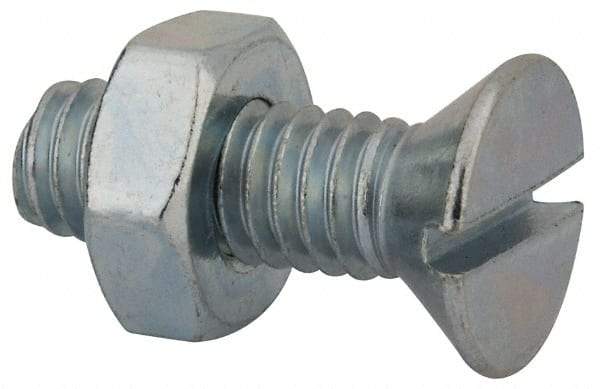 Value Collection - 5/16-18 UNC, 1" OAL Slotted Drive Machine Screw - Flat Head, Grade 2 Steel, Zinc-Plated Finish, Without Washer - USA Tool & Supply
