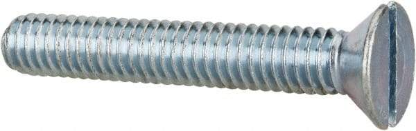 Value Collection - 5/16-18 UNC, 2" OAL Slotted Drive Machine Screw - Flat Head, Grade 2 Steel, Zinc-Plated Finish, Without Washer - USA Tool & Supply