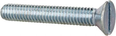 Value Collection - 5/16-18 UNC, 2" OAL Slotted Drive Machine Screw - Flat Head, Grade 2 Steel, Zinc-Plated Finish, Without Washer - USA Tool & Supply