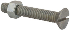 Value Collection - 3/8-16 UNC, 2-1/2" OAL Slotted Drive Machine Screw - Flat Head, Grade 2 Steel, Zinc-Plated Finish, Without Washer - USA Tool & Supply