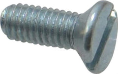 Value Collection - M3x0.50, 8mm OAL Slotted Drive Machine Screw - Flat Head, Grade 4.8 Steel, Zinc-Plated Finish, Without Washer - USA Tool & Supply