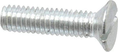 Value Collection - M4x0.70, 16mm OAL Slotted Drive Machine Screw - Flat Head, Grade 4.8 Steel, Zinc-Plated Finish, Without Washer - USA Tool & Supply