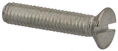 Value Collection - M4x0.70, 20mm OAL Slotted Drive Machine Screw - Flat Head, Grade 4.8 Steel, Zinc-Plated Finish, Without Washer - USA Tool & Supply