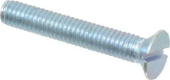 Value Collection - M4x0.70, 25mm OAL Slotted Drive Machine Screw - Flat Head, Grade 4.8 Steel, Zinc-Plated Finish, Without Washer - USA Tool & Supply