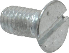 Value Collection - M5x0.80, 10mm OAL Slotted Drive Machine Screw - Flat Head, Grade 4.8 Steel, Zinc-Plated Finish, Without Washer - USA Tool & Supply
