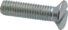 Value Collection - M5x0.80, 20mm OAL Slotted Drive Machine Screw - Flat Head, Grade 4.8 Steel, Zinc-Plated Finish, Without Washer - USA Tool & Supply