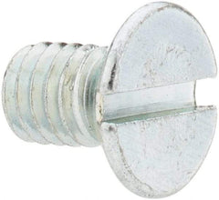 Value Collection - M6x1.00, 10mm OAL Slotted Drive Machine Screw - Flat Head, Grade 4.8 Steel, Zinc-Plated Finish, Without Washer - USA Tool & Supply