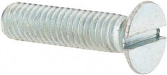 Value Collection - M6x1.00, 25mm OAL Slotted Drive Machine Screw - Flat Head, Grade 4.8 Steel, Zinc-Plated Finish, Without Washer - USA Tool & Supply