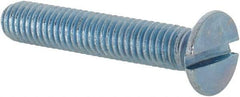 Value Collection - M6x1.00, 35mm OAL Slotted Drive Machine Screw - Flat Head, Grade 4.8 Steel, Zinc-Plated Finish, Without Washer - USA Tool & Supply