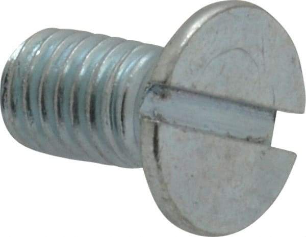 Value Collection - M8x1.25, 16mm OAL Slotted Drive Machine Screw - Flat Head, Grade 4.8 Steel, Zinc-Plated Finish, Without Washer - USA Tool & Supply