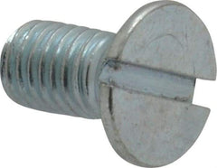 Value Collection - M8x1.25, 16mm OAL Slotted Drive Machine Screw - Flat Head, Grade 4.8 Steel, Zinc-Plated Finish, Without Washer - USA Tool & Supply
