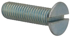 Value Collection - M8x1.25, 30mm OAL Slotted Drive Machine Screw - Flat Head, Grade 4.8 Steel, Zinc-Plated Finish, Without Washer - USA Tool & Supply