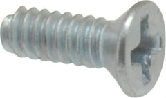 Value Collection - #4-40 UNC, 5/16" OAL Phillips Drive Machine Screw - Flat Head, Grade 2 Steel, Zinc-Plated Finish, Without Washer - USA Tool & Supply