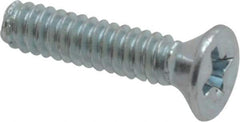 Value Collection - #4-40 UNC, 1/2" OAL Phillips Drive Machine Screw - Flat Head, Grade 2 Steel, Zinc-Plated Finish, Without Washer - USA Tool & Supply