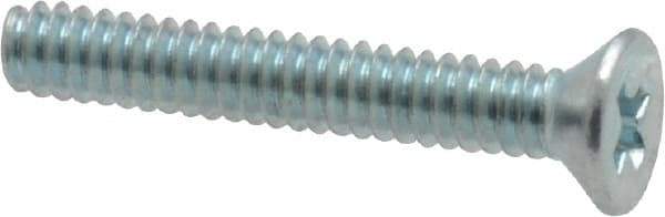 Value Collection - #4-40 UNC, 3/4" OAL Phillips Drive Machine Screw - Flat Head, Grade 2 Steel, Zinc-Plated Finish, Without Washer - USA Tool & Supply