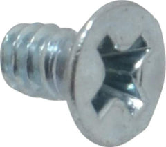 Value Collection - #6-32 UNC, 1/4" OAL Phillips Drive Machine Screw - Flat Head, Grade 2 Steel, Zinc-Plated Finish, Without Washer - USA Tool & Supply
