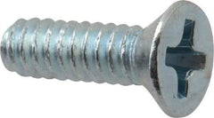 Value Collection - #6-32 UNC, 7/16" OAL Phillips Drive Machine Screw - Flat Head, Grade J82 Steel, Zinc-Plated Finish, Without Washer - USA Tool & Supply