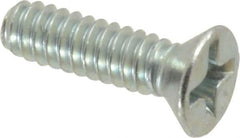 Value Collection - #6-32 UNC, 1/2" OAL Phillips Drive Machine Screw - Flat Head, Grade 2 Steel, Zinc-Plated Finish, Without Washer - USA Tool & Supply