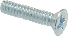 Value Collection - #6-32 UNC, 5/8" OAL Phillips Drive Machine Screw - Flat Head, Grade 2 Steel, Zinc-Plated Finish, Without Washer - USA Tool & Supply