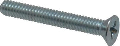 Value Collection - #8-32 UNC, 1-1/4" OAL Phillips Drive Machine Screw - Flat Head, Grade 2 Steel, Zinc-Plated Finish, Without Washer - USA Tool & Supply