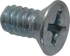 Value Collection - #10-24 UNC, 3/8" OAL Phillips Drive Machine Screw - Flat Head, Grade J82 Steel, Zinc-Plated Finish, Without Washer - USA Tool & Supply