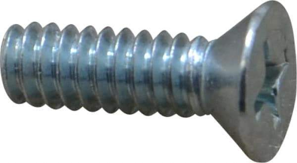 Value Collection - #10-24 UNC, 5/8" OAL Phillips Drive Machine Screw - Flat Head, Grade 2 Steel, Zinc-Plated Finish, Without Washer - USA Tool & Supply