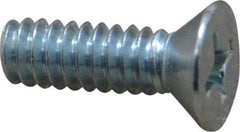 Value Collection - #10-24 UNC, 5/8" OAL Phillips Drive Machine Screw - Flat Head, Grade 2 Steel, Zinc-Plated Finish, Without Washer - USA Tool & Supply