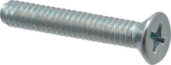 Value Collection - #10-24 UNC, 1-1/4" OAL Phillips Drive Machine Screw - Flat Head, Grade 2 Steel, Zinc-Plated Finish, Without Washer - USA Tool & Supply