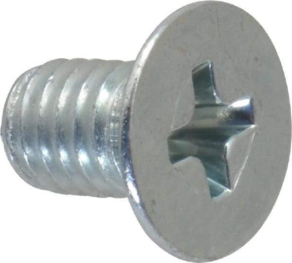 Value Collection - #10-32 UNF, 5/16" OAL Phillips Drive Machine Screw - Flat Head, Grade 2 Steel, Zinc-Plated Finish, Without Washer - USA Tool & Supply