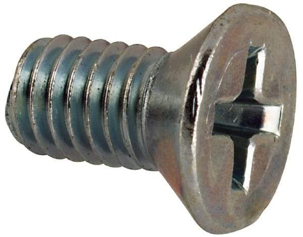 Value Collection - #10-32 UNF, 3/8" OAL Phillips Drive Machine Screw - Flat Head, Grade 2 Steel, Zinc-Plated Finish, Without Washer - USA Tool & Supply