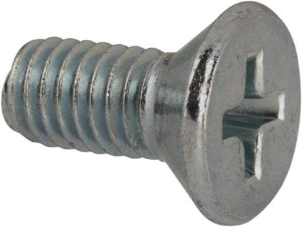 Value Collection - #10-32 UNF, 7/16" OAL Phillips Drive Machine Screw - Flat Head, Grade J82 Steel, Zinc-Plated Finish, Without Washer - USA Tool & Supply