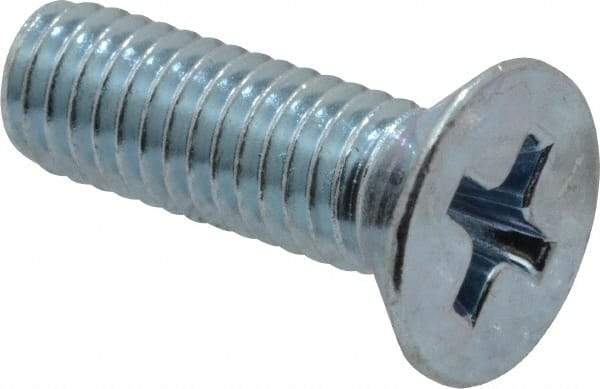 Value Collection - #10-32 UNF, 5/8" OAL Phillips Drive Machine Screw - Flat Head, Grade 2 Steel, Zinc-Plated Finish, Without Washer - USA Tool & Supply
