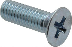 Value Collection - #10-32 UNF, 5/8" OAL Phillips Drive Machine Screw - Flat Head, Grade 2 Steel, Zinc-Plated Finish, Without Washer - USA Tool & Supply